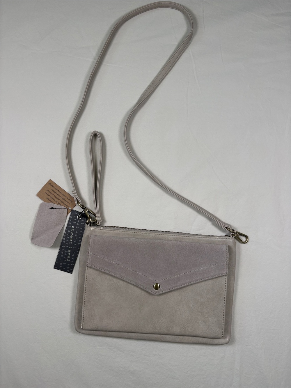 Street Level Taupe and Light Gray Crossbody Wallet